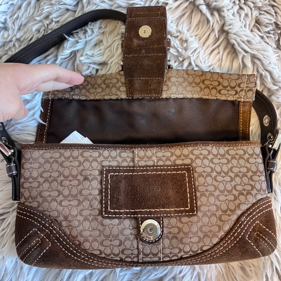 Coach Vintage Y2k Soho Brown Mini Leather Signature Jacquard Shoulder Purse Bag - Picture 8 of 11